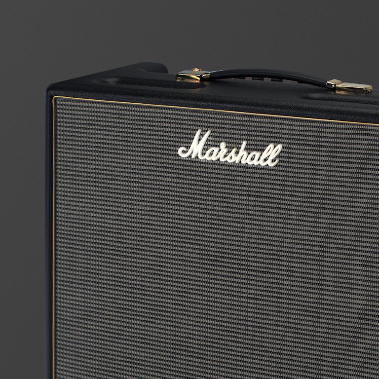 Right side view and close up of the Marshall Origin50 Combo.