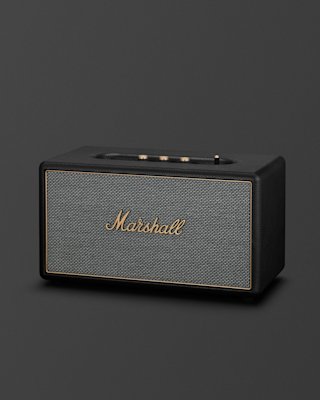 Left side view of Stanmore IV Black speaker.