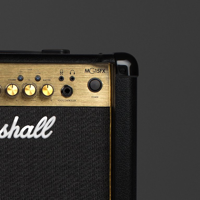 Right upper part of the Marshall MG15GFX Combo.