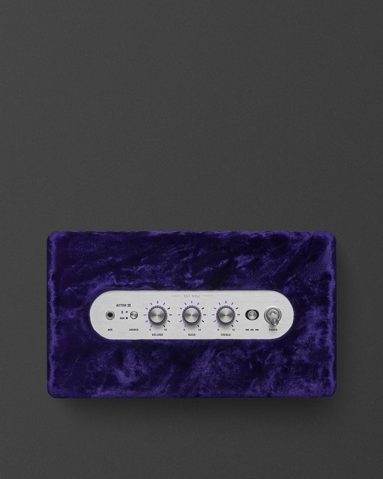 Top view of Acton III Marshall x Hendrix 60th Anniversary Edition speaker.