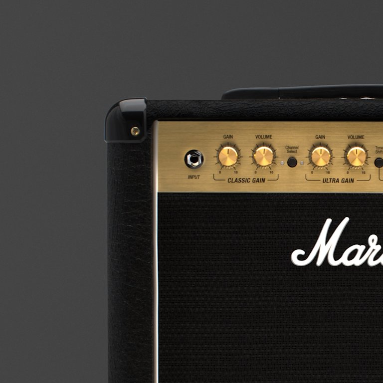 Left upper part of the Marshall DSL5 Combo.