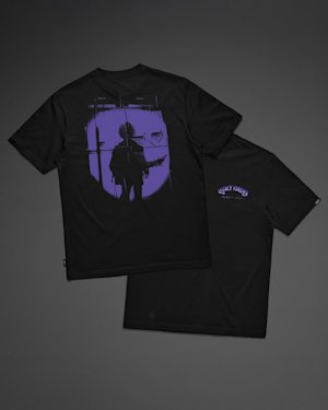 Front and back side of the Hendrix Shadow T-shirt.