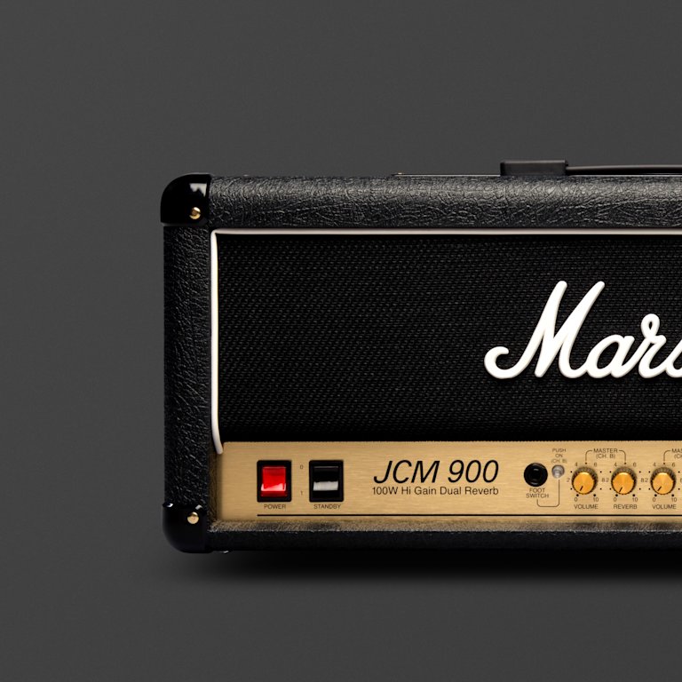 A zoomed in image of Marshalls JCM900 4100 Head