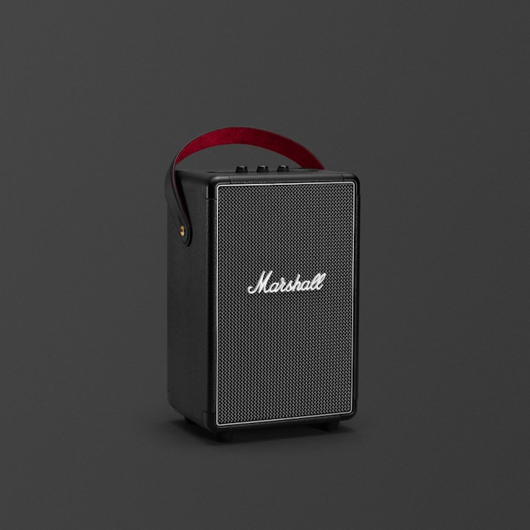 The Marshall TUFTON BLACK is a sleek and compact black speaker that delivers powerful and crisp sound.