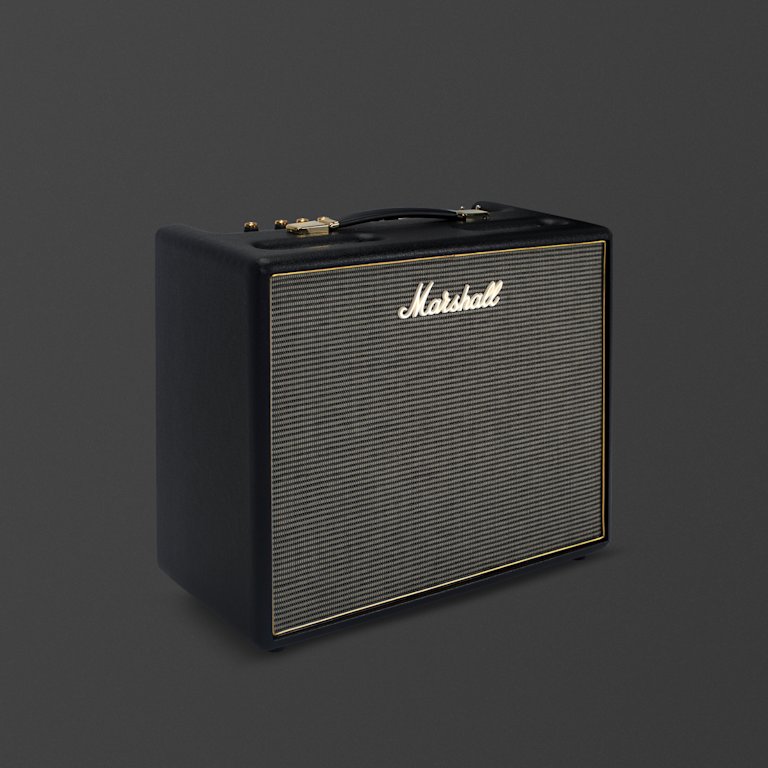 An angled image of the Marshall Origin20 Combo amp.