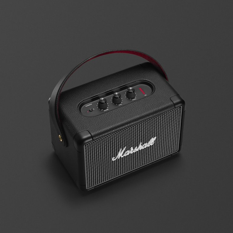 Black Marshall KILBURN II BLACK portable Bluetooth speaker.