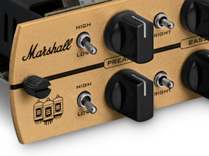 Gros plan sur le module de préamplification Marshall JCM800 Synergy.