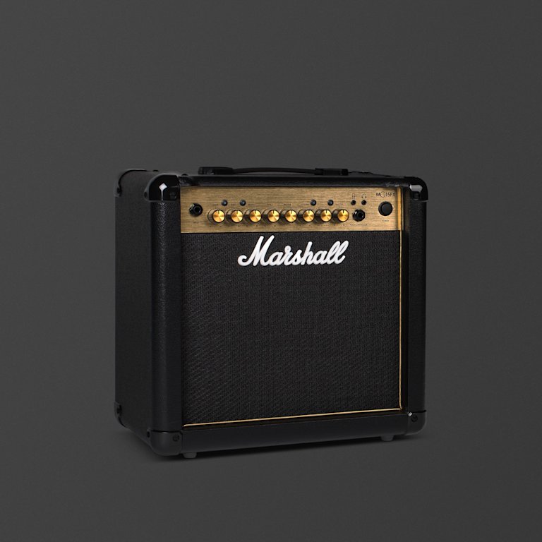 Left side view of the Marshall MG15GFX Combo.