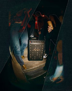 People are gathered around the Bromley 450 on the stairs