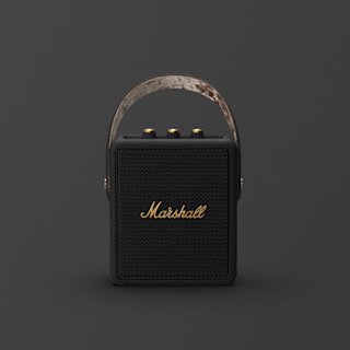 Marshall Stockwell II Black & Brass Speaker front facing
