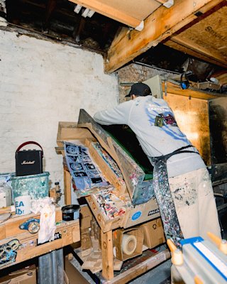Stu smith in his art studio
