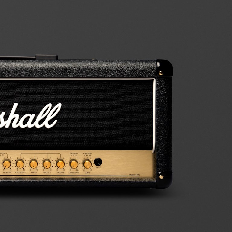 A zoomed in image of Marshalls JCM900 4100 Head