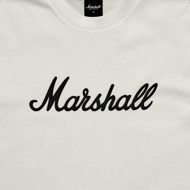 The Marshall Standard Issue Script T-shirt white front closeup
