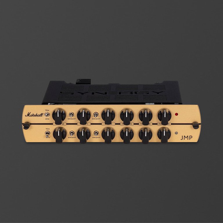 The Marshall JMP Synergy Preamp Module in a black background