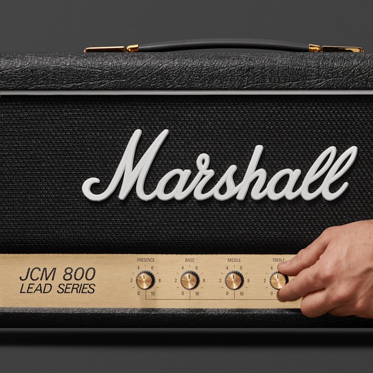 A zoomed in image of Marshall JCM800 2203 head