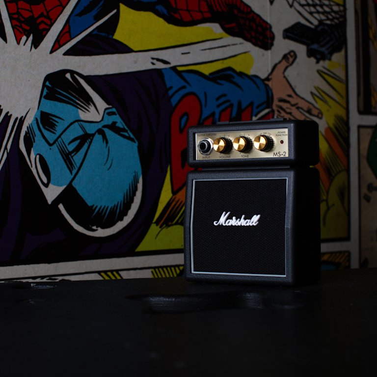 Lifestyle image of Marshall MS-2 amp in black