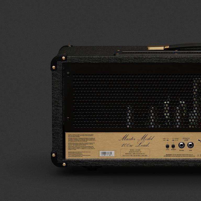 Halbrechts Foto der Rückseite des JCM800 Modified