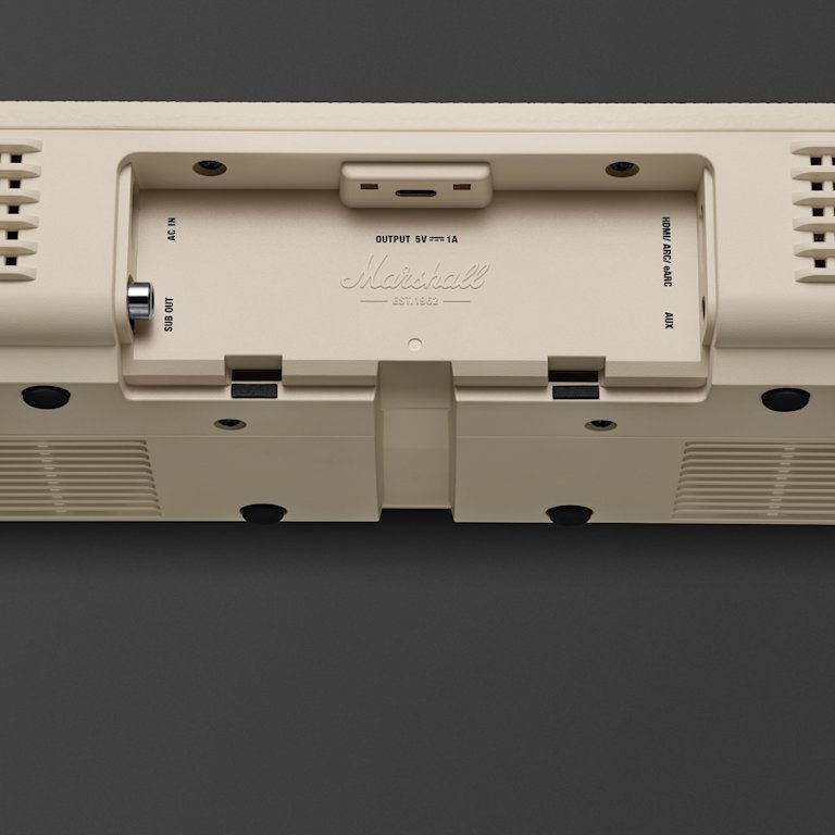 Back view of the Marshall Heston 60 Cream soundbar.