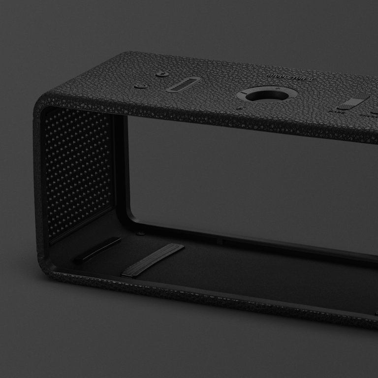 Close up of Middleton II Black and Brass Silicone Sleeve.