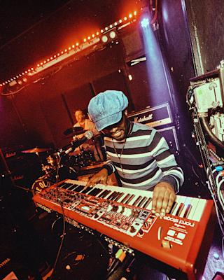 A person enjoying playing the piano