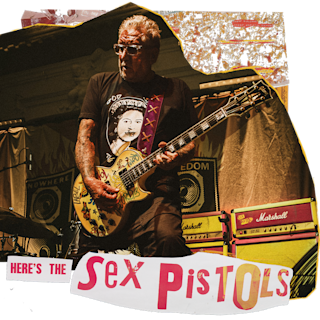 Steve Jones playing the guitar