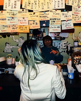 Gliiico in Tokyo ordering food
