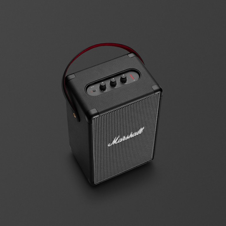 The Marshall Tufton Black contain control knobs located on top of the speaker.