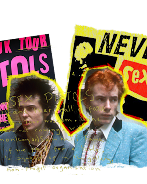 A collage featuring the Sex Pistols