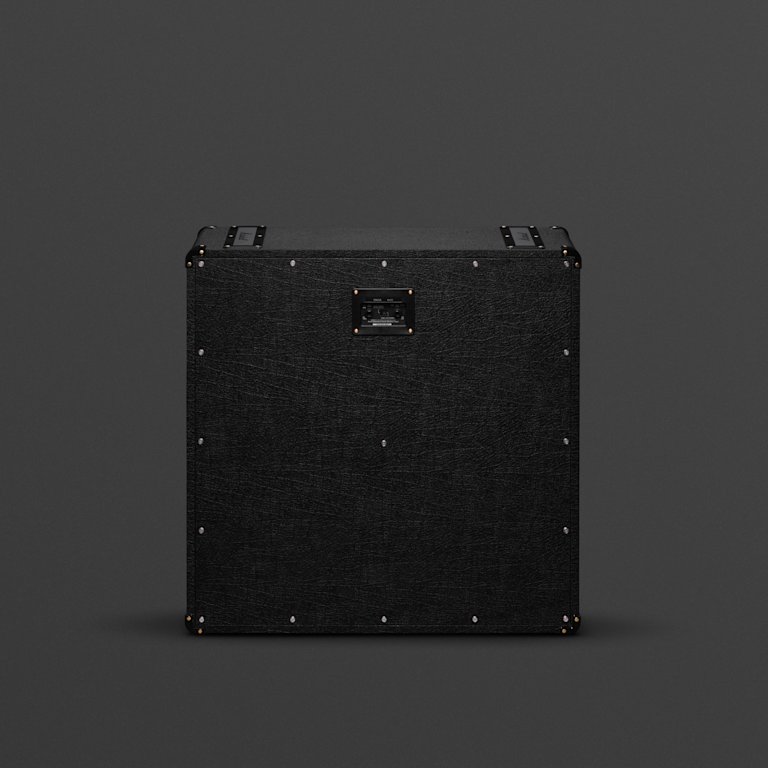 The back of Marshall's 1960A black cabinet.