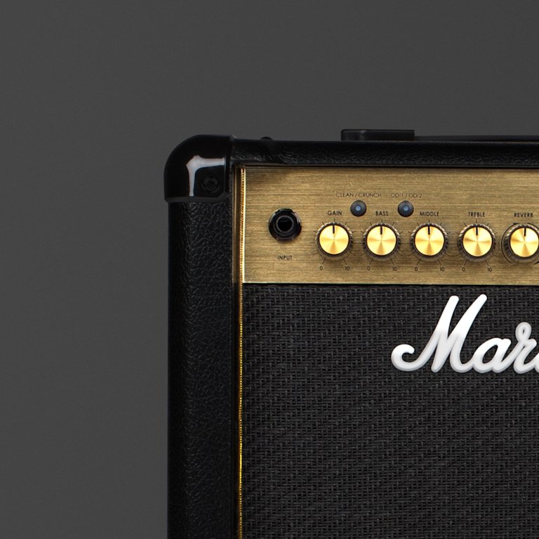Left upper part of the Marshall MG15GFX Combo.