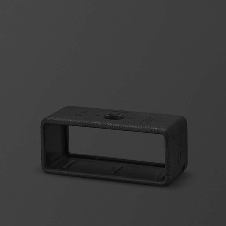 An Emberton III Black and Brass Sleeve set against a dark gray background.