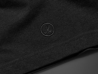 Close-up of an embroidery on the Hendrix Shadow T-shirt.