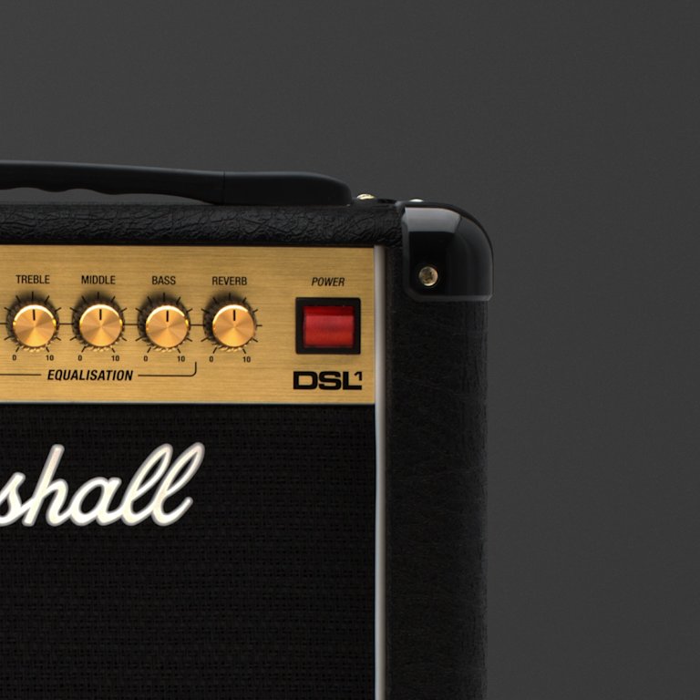 Right upper part of the Marshall DSL1 Combo.