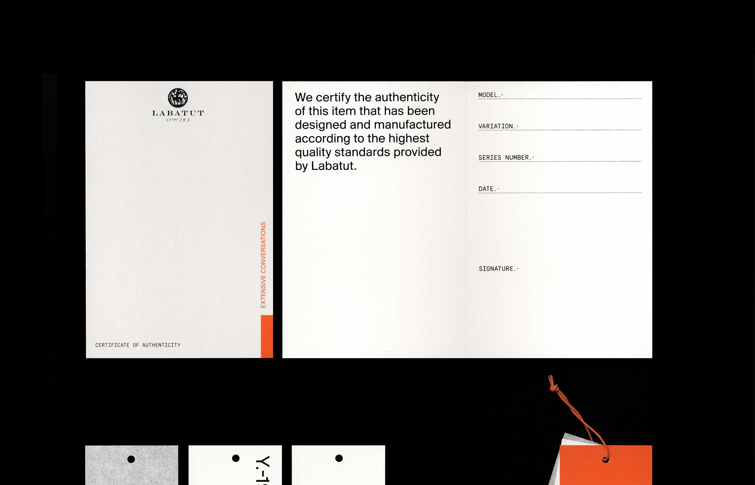 Studio Mitsu for Labatut Paris, Stationary.
Graphic design, visual identity, packaging, branding, layout, graphic system.
