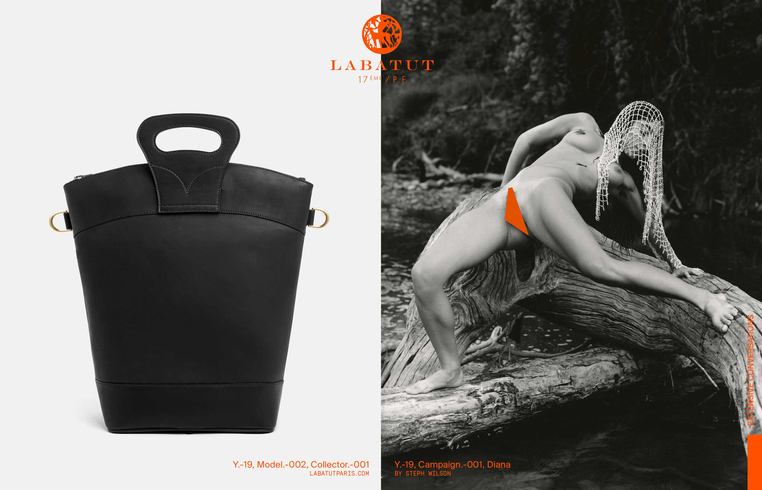 Studio Mitsu for Labatut Paris, campaign shot by Steph Wilson. Black and white.
Graphic design, visual identity, photography.
