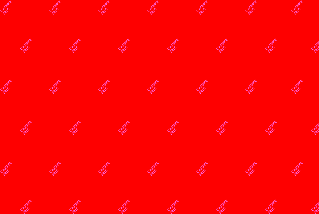 Studio Mitsu for L'Agence Artist Management. Project 2016, ephemeris - artwork 0, Red and pink color. Graphic design