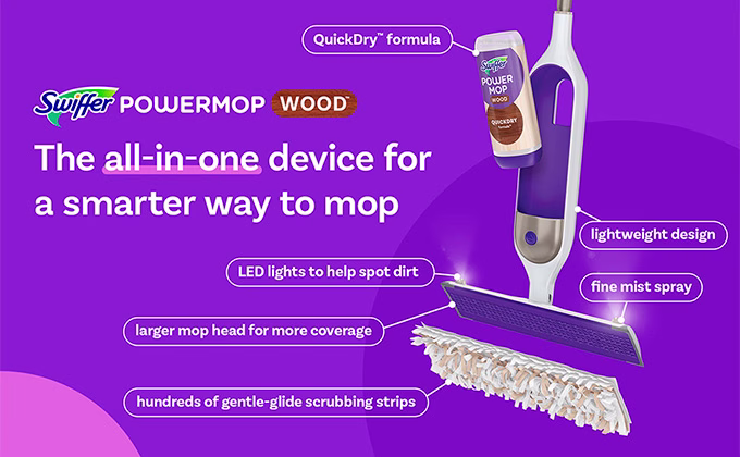 Swiffer® PowerMop Wood - The all-in-one device for a smarter way to mop