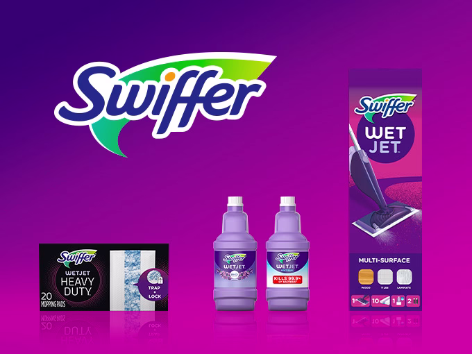 Swiffer WetJet Family image on purple background