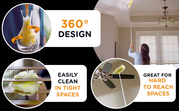 Swiffer Dusters Heavy Duty: 360 design, easily clean in tight spaces, great for hard to reach spaces