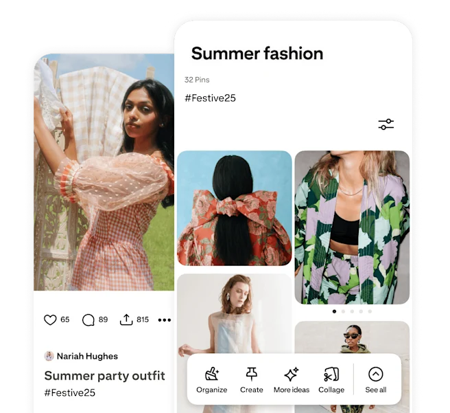 Pinterest app Pin screen
