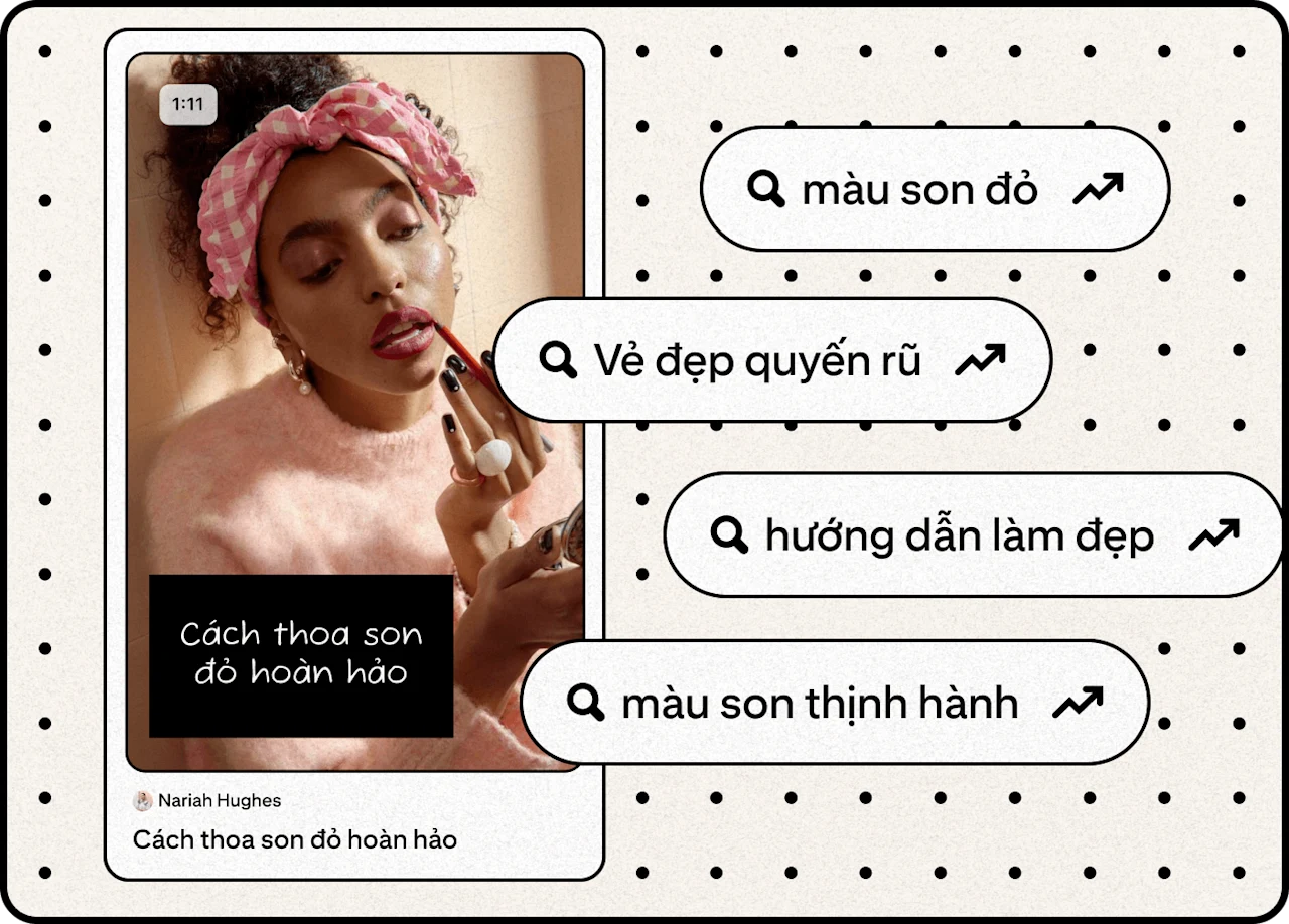 Hình ảnh minh họa về Ghim làm đẹp và từ khóa tìm kiếm đang thịnh hành