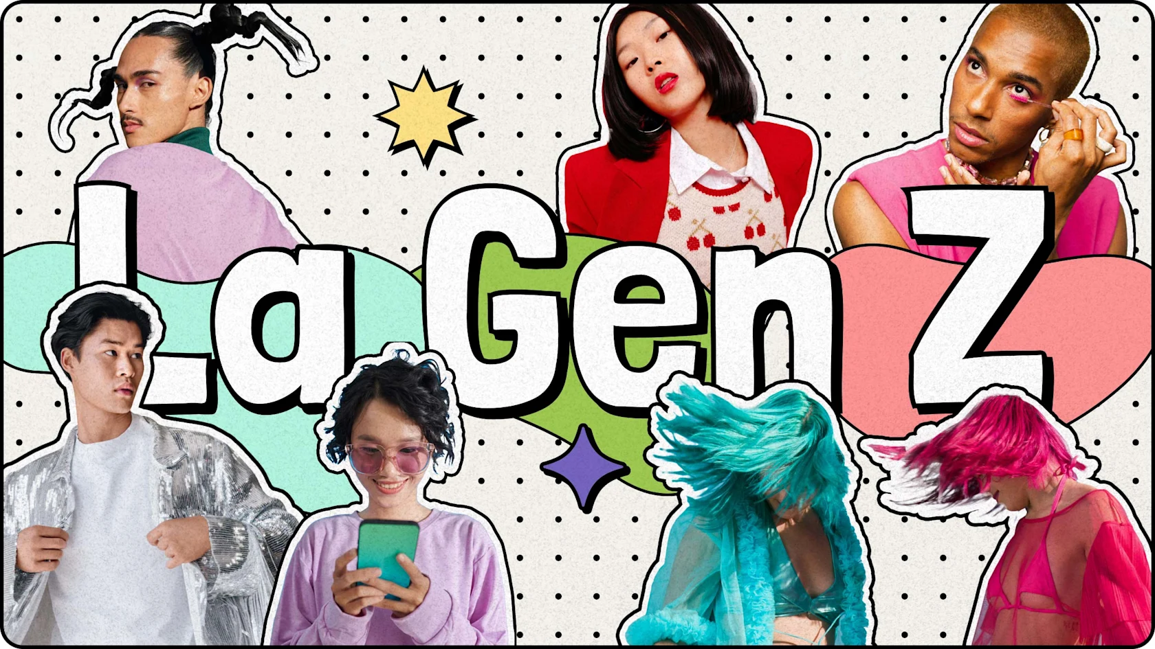 Collage de créateurs de la Gen Z.