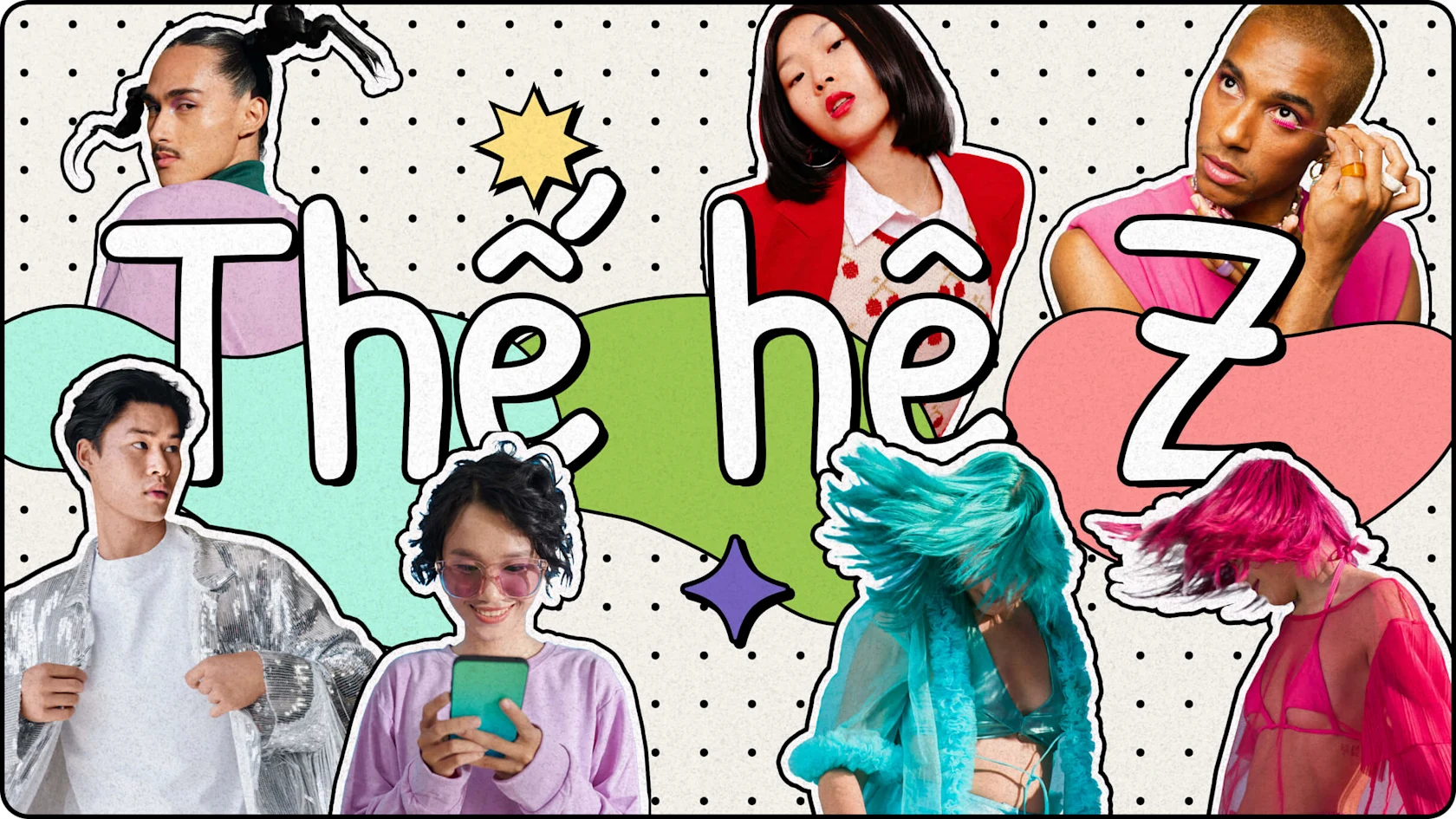 Ảnh ghép những người tạo thuộc Gen Z.