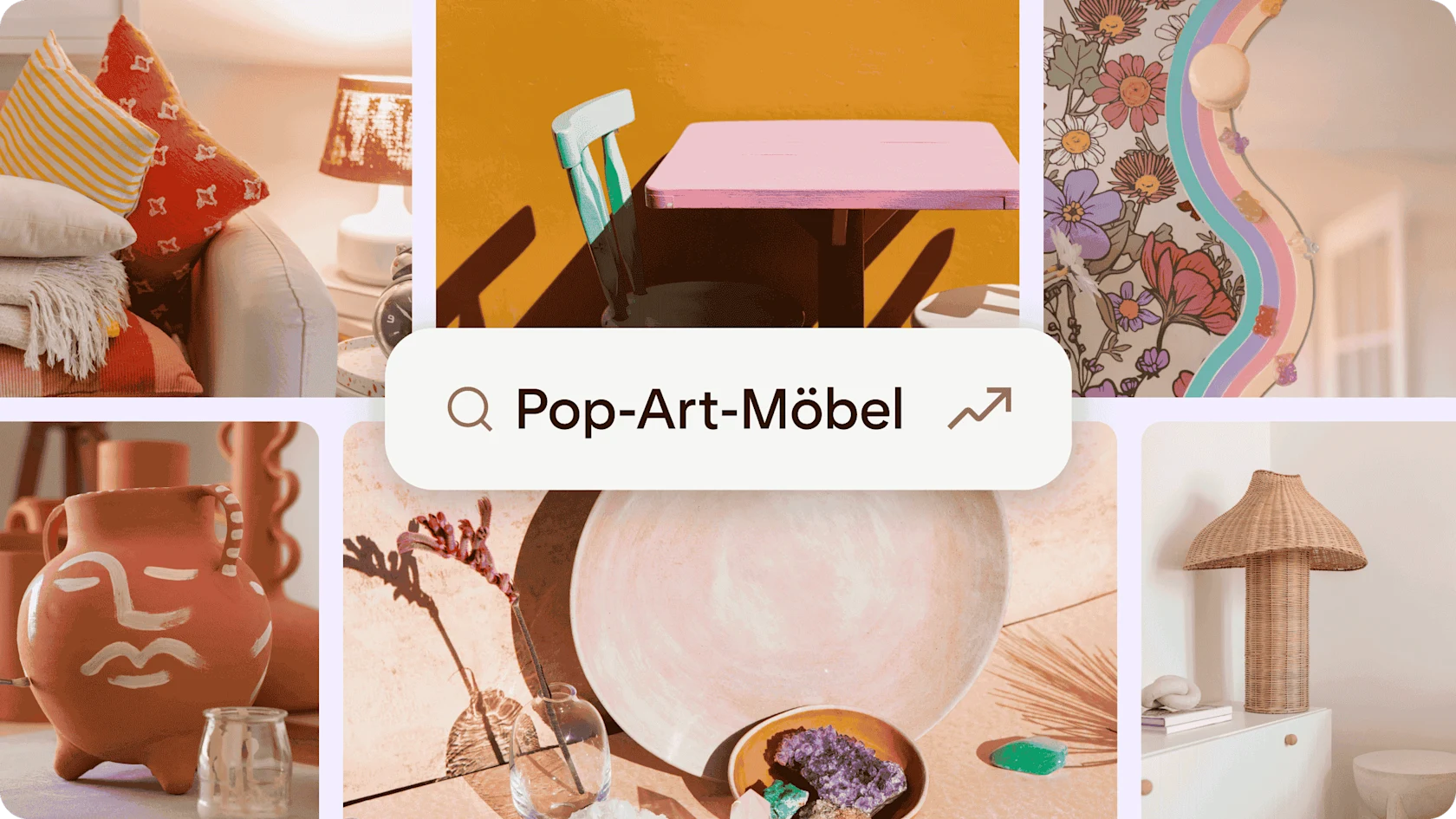 Eine Auswahl von Bildern, die einen Emerging Trend der Pop-Art-Möbel repräsentieren