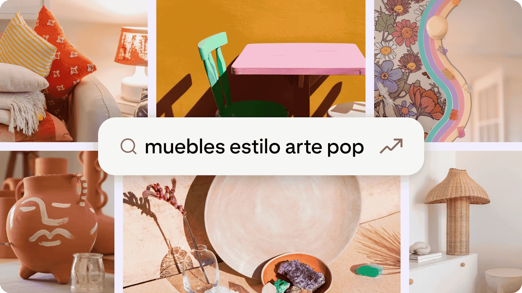 Una selección de imágenes que representan una tendencia emergente de muebles estilo arte pop
