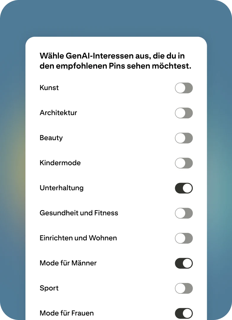 Pinterest-Funktion zur Feinabstimmung von Inhalten