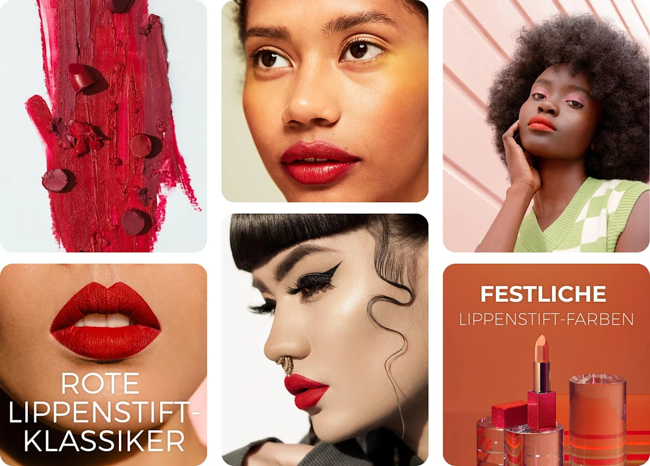Pin-Ansammlung mit Beauty-Bildern