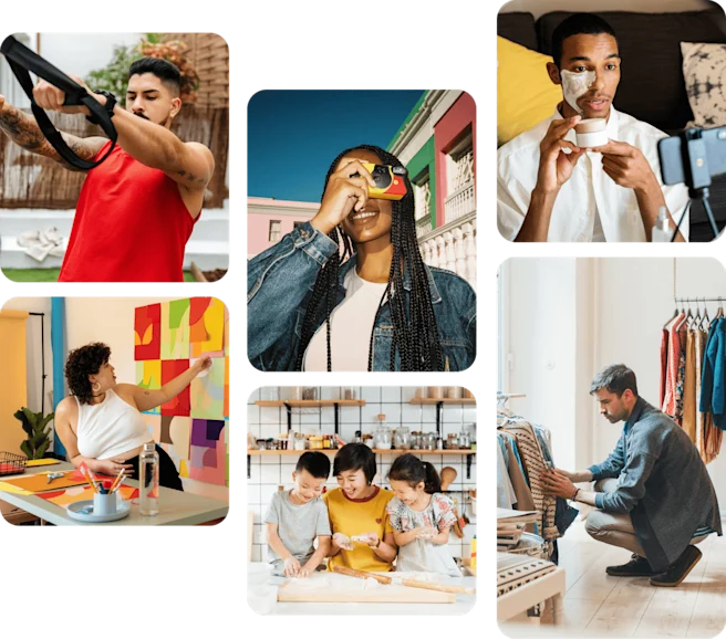 Pin grid of creator images