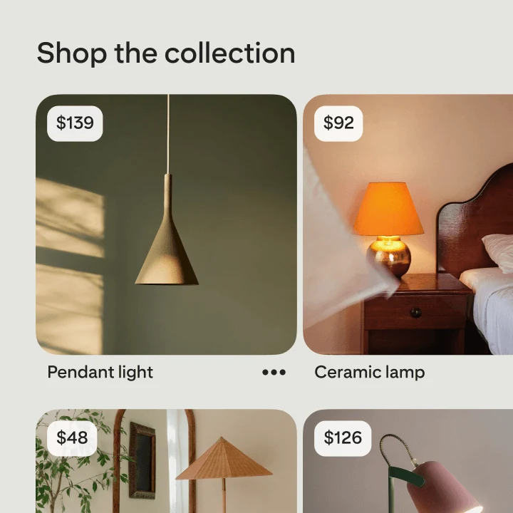 Pin image of a triangular handing light fixture, with price detail.