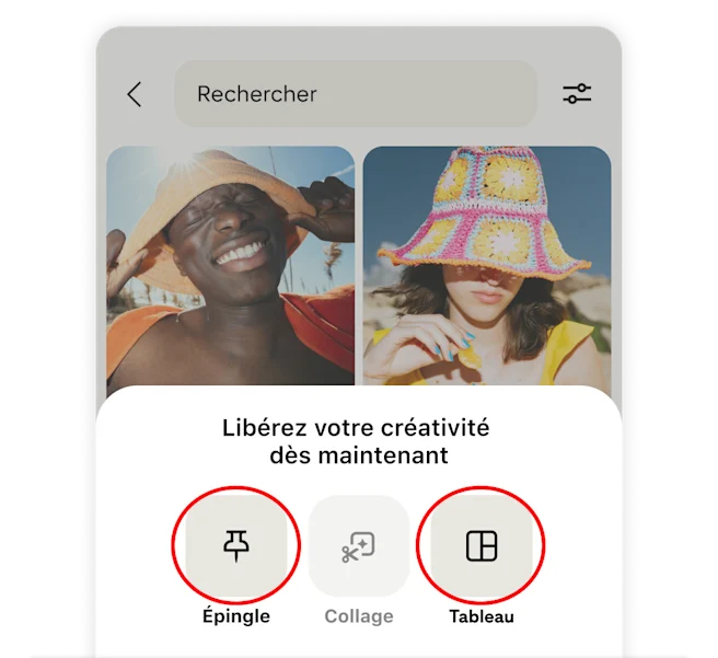 Pinterest app start creating now Pin screen